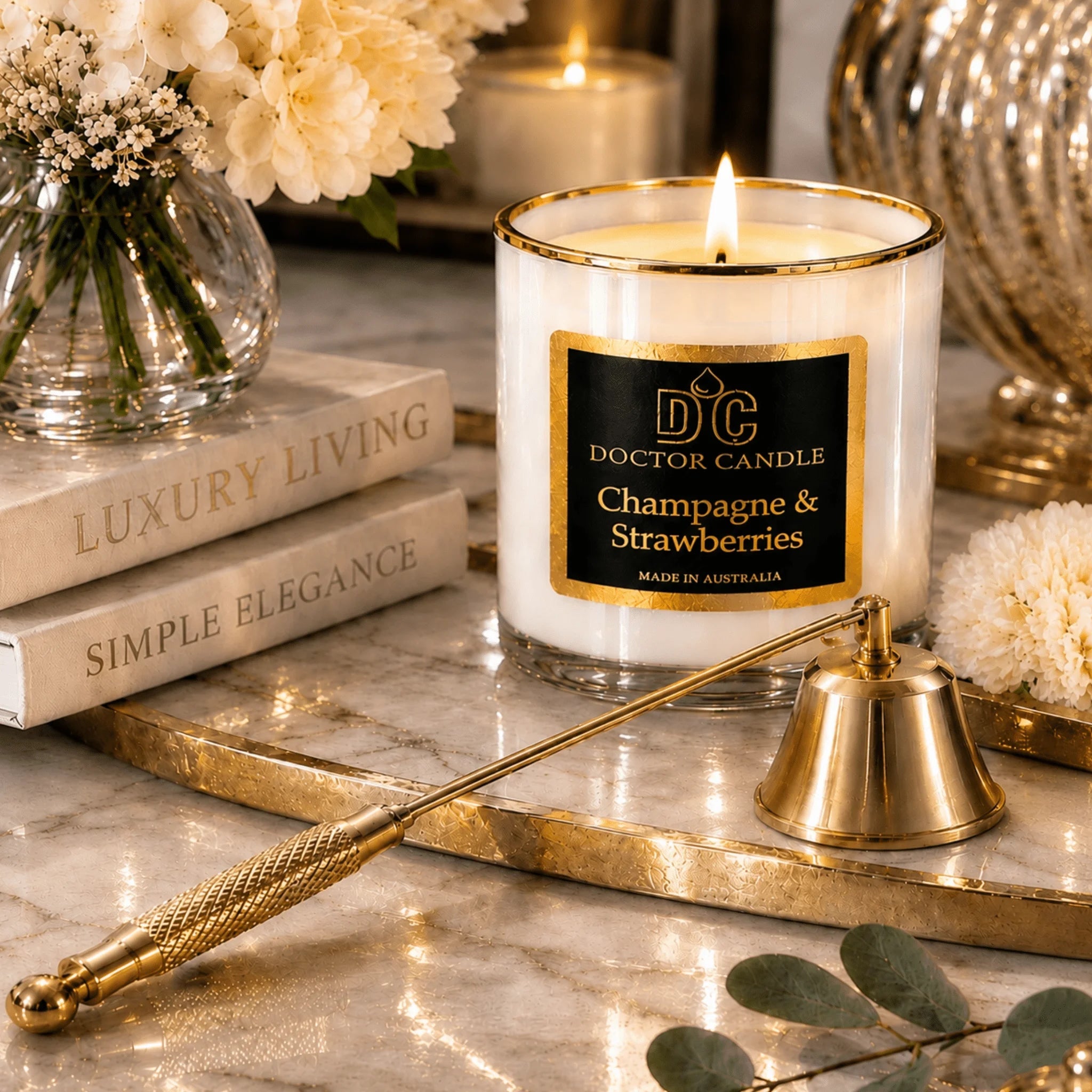 Champagne & Strawberry Scented Candle | Doctor Candle - Doctor Candle