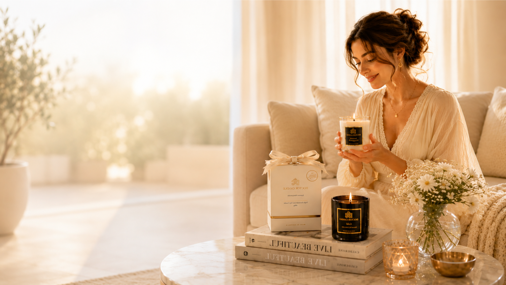 Doctor Candle hero section — hand-poured soy candles, made in Australia