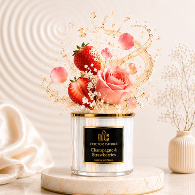 Champagne & Strawberry Scented Candle | Doctor Candle - Doctor Candle